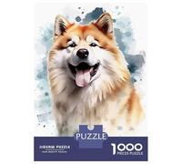 Rompecabezas De 1000 Piezas para Adultos Y Adolescentes Akita Watercolor Dog Rompecabezas para Adultos Juegos Familiares Análisis Y Lógica Regalos De Cumpleaños Y Únicos 70x50cm/1000pcs