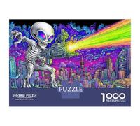 Rompecabezas De 1000 Piezas para Adultos Y Adolescentes Alien Invasion Cityscape Art Print Rompecabezas para Adultos Juegos Relajantes Arte De Pared Difícil Y Desafiante 52x38cm/1000pcs
