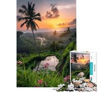 Rompecabezas de 1000 Piezas para Adultos y Adolescentes Amanecer Tropical sobre terrazas Un Reto para completar Pero un Juego de ingenio Divertido y con Humor para Mayores de 14 años (38x52cm)