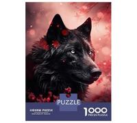 Rompecabezas De 1000 Piezas para Adultos Y Adolescentes Angry Black Wolf Rompecabezas para Adultos Juegos Familiares Análisis Y Lógica Regalos De Cumpleaños Y Únicos 70x50cm/1000pcs
