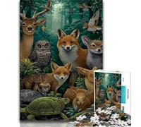Rompecabezas de 1000 Piezas para Adultos y Adolescentes Animales del Bosque Juguetes educativos Juegos Familiares Regalos para Amigos y Familiares 26x38cm