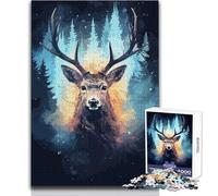 Rompecabezas de 1000 Piezas para Adultos y Adolescentes, Animales, Naturaleza, Ciervos, Cosmos, Juegos educativos, análisis y lógica, Obras de Arte, Regalo, tamaño 50x75cm