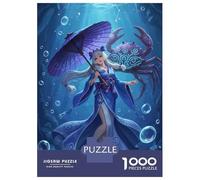 Rompecabezas De 1000 Piezas para Adultos Y Adolescentes Anime Girl with Crab and Umbrella Rompecabezas Juego De Ingenio Difícil Regalos De Cumpleaños Y Únicos 52x38cm/1000pcs