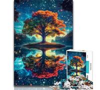 Rompecabezas de 1000 Piezas para Adultos y Adolescentes, Árbol de la Vida, Juguetes de Entretenimiento Familiar con póster a Juego y Hoja de Trivia, 38x26cm