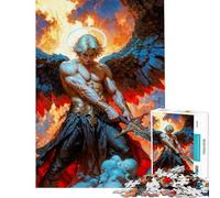 Rompecabezas de 1000 Piezas para Adultos y Adolescentes Arcángel Miguel Guerrero con Espada y alas Rompecabezas para Adultos Juegos Divertidos Carrera de Velocidad Manual (50x75cm)