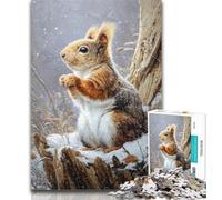 Rompecabezas de 1000 Piezas para Adultos y Adolescentes: Ardillas en Invierno Rompecabezas de 1000 Piezas Un Juego desafiante Ideal para Regalar a Toda la Familia 26x38cm