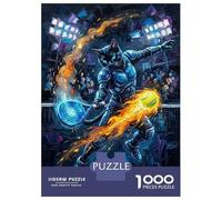 Rompecabezas De 1000 Piezas para Adultos Y Adolescentes Armored Cat Playing Padel with Fire Rompecabezas para Adultos Juegos Familiares Decoración De Pared Difícil Y Desafiante 38x26cm/1000pcs