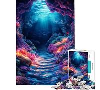 Rompecabezas de 1000 Piezas para Adultos y Adolescentes Arrecife de Coral Submarino caverna Juego Familiar decoración de Pared cumpleaños y Navidad (tamaño 50x75cm)