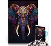 Rompecabezas de 1000 Piezas para Adultos y Adolescentes Arte del Rey Elefante Hecho de cartón Apto para Mayores de 14 años. Montaje del Modelo Juguetes de Regalo tamaño：38x52cm
