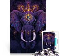 Rompecabezas de 1000 Piezas para Adultos y Adolescentes “Arte del Rey Elefante” Hecho de Papel，para Mayores de 14 años Juego práctico Juguetes de Regalo。tamaño：26x38cm/10.24x14.96pulgada