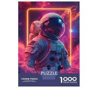 Rompecabezas De 1000 Piezas para Adultos Y Adolescentes Astronaut Neon Space Rompecabezas para Adultos Juegos Familiares Análisis Y Lógica Regalos De Cumpleaños Y Únicos 52x38cm/1000pcs