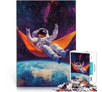 Rompecabezas de 1000 Piezas para Adultos y Adolescentes “Astronauta en Hamaca” Hecho de Papel，Apto para Mayores de 14 años. Juguetes educativos Juegos Juguetes Regalo。tamaño：26x38cm