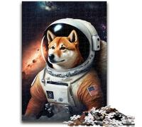 Rompecabezas de 1000 Piezas para Adultos y Adolescentes, Astronauta Shiba Inu, para Juego Educativo, Juguete de desafío, decoración única para el hogar y Regalos, 50x75cm