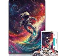 Rompecabezas de 1000 Piezas para Adultos y Adolescentes,Astronauta surfeando en el Espacio Ejercita el Cerebro,Juguetes adictivos para Cultivar la Paciencia Colección de Artistas Bellas Artes 38x26cm