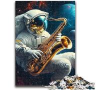 Rompecabezas de 1000 Piezas para Adultos y Adolescentes, Astronauta Tocando el saxofón, Juego Educativo, Juguete de desafío, decoración de Pared, cumpleaños y Navidad, 50x75cm