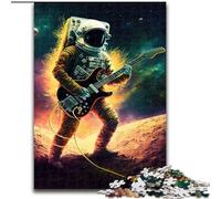 Rompecabezas de 1000 Piezas para Adultos y Adolescentes, Astronauta Tocando la Guitarra, Ideal como Juego Educativo, Juguete para Mejorar la Memoria, a Partir de los 14 años tamaño 26x38cm