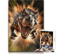 Rompecabezas de 1000 Piezas para Adultos y Adolescentes Ataque de T-Rex Enojado Juegos educativos Análisis y lógica Obra de Arte Tamaño: 50x75cm