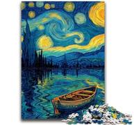 Rompecabezas de 1000 Piezas para Adultos y Adolescentes: Barco con Cielo Estrellado, para Pasar el rato, con Piezas aleatorias Que se entrelazan por Completo, 50x75cm