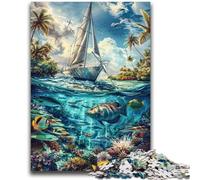 Rompecabezas de 1000 Piezas para Adultos y Adolescentes Barco navegando en el océano Rompecabezas para Adolescentes, Pasa el Tiempo en casa con Piezas aleatorias Que se entrelazan (50x75cm)