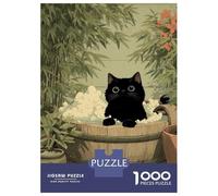 Rompecabezas De 1000 Piezas para Adultos Y Adolescentes Black Cat in Japan Tub Rompecabezas para Adultos Juegos Familiares Decoración De Pared Difícil Y Desafiante 70x50cm/1000pcs