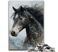 Rompecabezas de 1000 Piezas para Adultos y Adolescentes, Black Horse Family Fun, con póster a Juego y Hoja de Trivia para Mayores de 14 años, 26x38cm