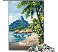 Rompecabezas de 1000 Piezas para Adultos y Adolescentes Bora Bora Tropical Paradise, Ayuda a ejercitar el Cerebro, Juguetes adictivos para Cultivar la Paciencia, decoración, 38x26cm