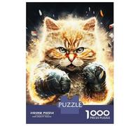 Rompecabezas De 1000 Piezas para Adultos Y Adolescentes Boxing Cat Rompecabezas para Adultos Juegos Familiares Análisis Y Lógica Regalos De Cumpleaños Y Únicos 38x26cm/1000pcs