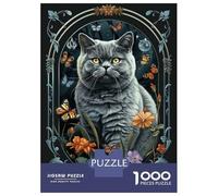 Rompecabezas De 1000 Piezas para Adultos Y Adolescentes British Shorthair Rompecabezas para Adultos Juego De Ingenio Arte De Pared Regalos De Cumpleaños Y Únicos 70x50cm/1000pcs