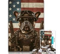 Rompecabezas de 1000 Piezas para Adultos y Adolescentes, Bulldog de Las Fuerzas Especiales, Juego desafiante y Educativo para Toda la Familia, Ideal para cumpleaños y Navidad (75x50cm)