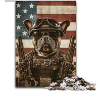 Rompecabezas de 1000 Piezas para Adultos y Adolescentes, Bulldog de Las Fuerzas Especiales, Juego Familiar para aliviar el estrés, desafío difícil y fomentar el Amor en Pareja (tamaño 50x75cm)