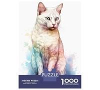 Rompecabezas De 1000 Piezas para Adultos Y Adolescentes Burmilla Cat Watercolor Rompecabezas para Adultos Juegos Familiares Análisis Y Lógica Regalos De Cumpleaños Y Únicos 38x26cm/1000pcs