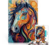 Rompecabezas de 1000 Piezas para Adultos y Adolescentes “Caballo Avatar artístico” Madera，Apto para Mayores de 14 años. Juego de ingenio Regalo de cumpleaños de Navidad。tamaño：50x75cm