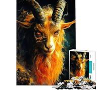 Rompecabezas de 1000 Piezas para Adultos y Adolescentes Cabra de Fuego Animal Rompecabezas para Adultos Juego práctico Regalos para Mujeres Regalos de cumpleaños (tamaño 38x26cm)