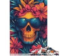 Rompecabezas de 1000 Piezas para Adultos y Adolescentes: Calavera en el Paraíso Tropical. Juegos educativos y Actividades Familiares. (75x50cm)