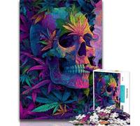 Rompecabezas de 1000 Piezas para Adultos y Adolescentes Calavera psicodélica Rompecabezas de 1000 Piezas Diseño Vibrante y único Experiencia Relajante y desafiante 75x50cm