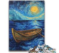Rompecabezas de 1000 Piezas para Adultos y Adolescentes: Canoa en el Cielo Nocturno, un Juego desafiante para Toda la Familia Una Obra de Arte para niños de 14 años, 50x75cm