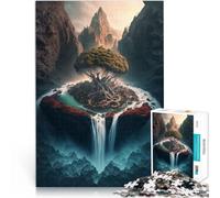 Rompecabezas de 1000 Piezas para Adultos y Adolescentes “Cascada futurista” ,Apto para Mayores de 14 años. Juguetes para el Entretenimiento Familiar Juego de Navidad Regalos para Mujeres。