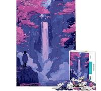 Rompecabezas de 1000 Piezas para Adultos y Adolescentes Cascada Sakura Un Reto para completar Pero un Juego de ingenio Divertido y con Humor para Mayores de 14 años (38x26cm)