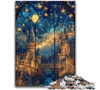 Rompecabezas de 1000 Piezas para Adultos y Adolescentes, Castillo de vidrieras, Juguete Educativo Intelectual descompresor, Gran Regalo y Juguetes, 50x75cm