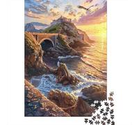 Rompecabezas De 1000 Piezas para Adultos Y Adolescentes Castle by The Sea at Sunset Rompecabezas para Adultos Juegos Familiares Decoración De Pared Difícil Y Desafiante 38x26cm/1000pcs