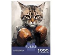 Rompecabezas De 1000 Piezas para Adultos Y Adolescentes Cat Boxing Red Gloves Rompecabezas para Adultos Juego Práctico Una Obra De Arte Difícil Y Desafiante 38x26cm/1000pcs