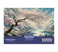 Rompecabezas De 1000 Piezas para Adultos Y Adolescentes Cherry Blossom River Landscape Rompecabezas para Adultos Juegos Relajantes Arte De Pared Difícil Y Desafiante 70x50cm/1000pcs