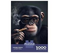 Rompecabezas De 1000 Piezas para Adultos Y Adolescentes Chimp with Cigar Rompecabezas Juegos Relajantes Regalos para Mujeres Cumpleaños Y Navidad 70x50cm/1000pcs