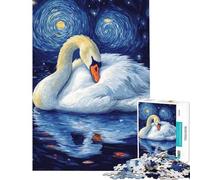 Rompecabezas de 1000 Piezas para Adultos y Adolescentes Cisne bajo la Noche Estrellada Un Reto para completar Pero un Juego de ingenio Divertido y con Humor para Mayores de 14 años (38x26cm)