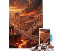 Rompecabezas de 1000 Piezas para Adultos y Adolescentes Ciudad Antigua en Llamas Rompecabezas para Adultos Juego práctico Regalos para Mujeres Regalos de cumpleaños (tamaño 50x75cm)