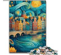Rompecabezas de 1000 Piezas para Adultos y Adolescentes: Ciudad bajo el Cielo Nocturno, Juego Educativo Relajante para cumpleaños y Navidad, para Mayores de 14 años (tamaño 50x75cm)