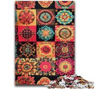 Rompecabezas de 1000 Piezas para Adultos y Adolescentes, Collage de Flores de Mandala, Arte al carbón, para Pasar el rato en casa, decoración del hogar, 50x75cm