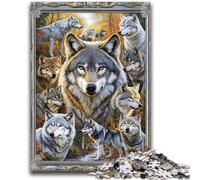 Rompecabezas de 1000 Piezas para Adultos y Adolescentes Collage de Lobos para Mayores de 14 años Juego Imposible Regalo de cumpleaños y Navidad 50x75cm