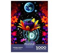 Rompecabezas De 1000 Piezas para Adultos Y Adolescentes Colorful Moon and Flowers Rompecabezas para Adultos Juegos Familiares Análisis Y Lógica Regalos De Cumpleaños Y Únicos 70x50cm/1000pcs