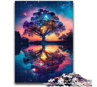 Rompecabezas de 1000 Piezas para Adultos y Adolescentes, Colorido árbol de la Vida, Juguete Educativo Intelectual Relajante, decoración (50x75cm)